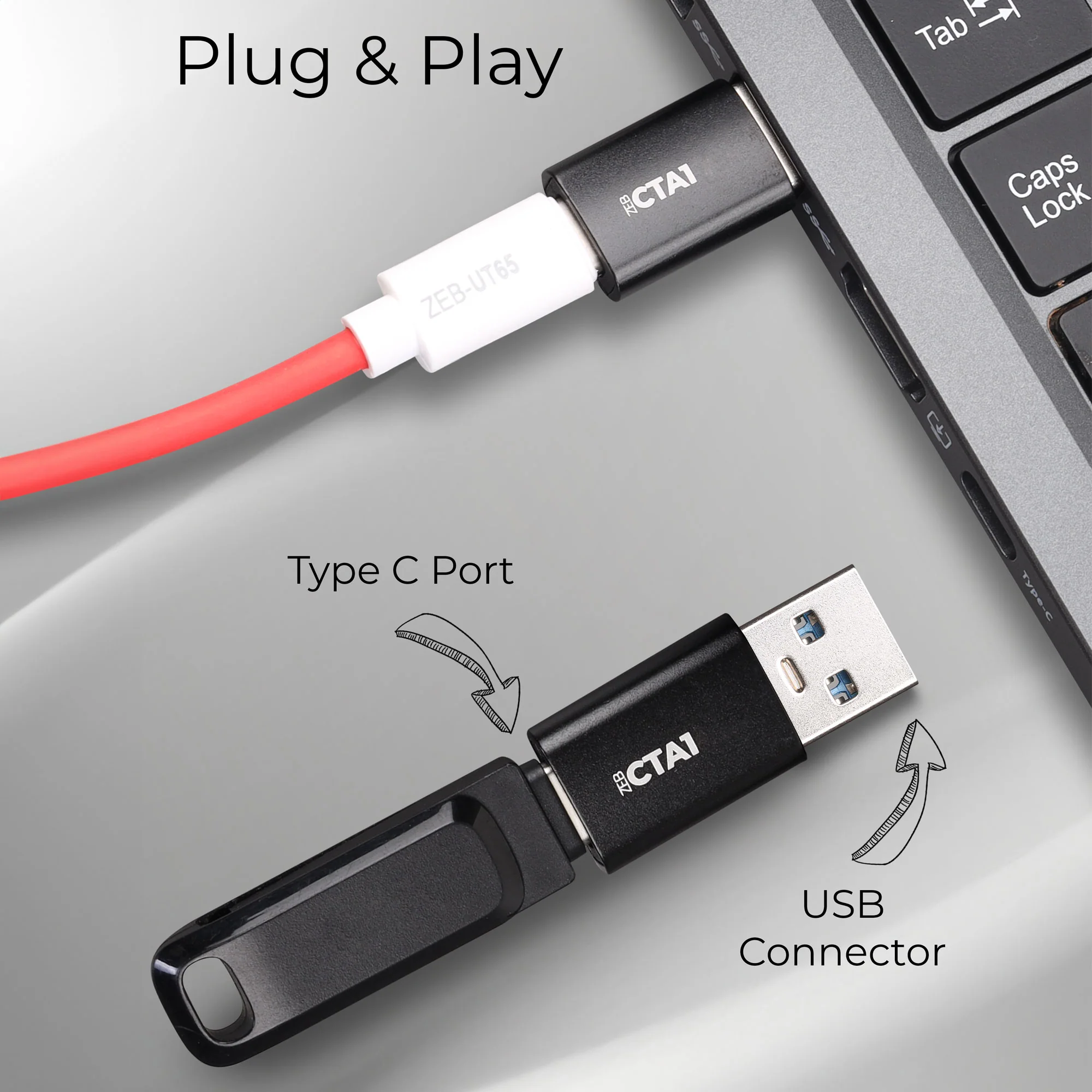 Zeb CTA1 USB Type C to Type A Converter - Image 4